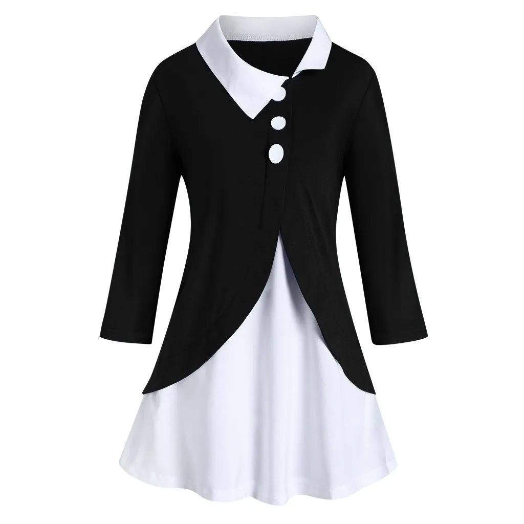 Модная туника в стиле пэчворк размера плюс Повседневная Блузка на осень и зиму