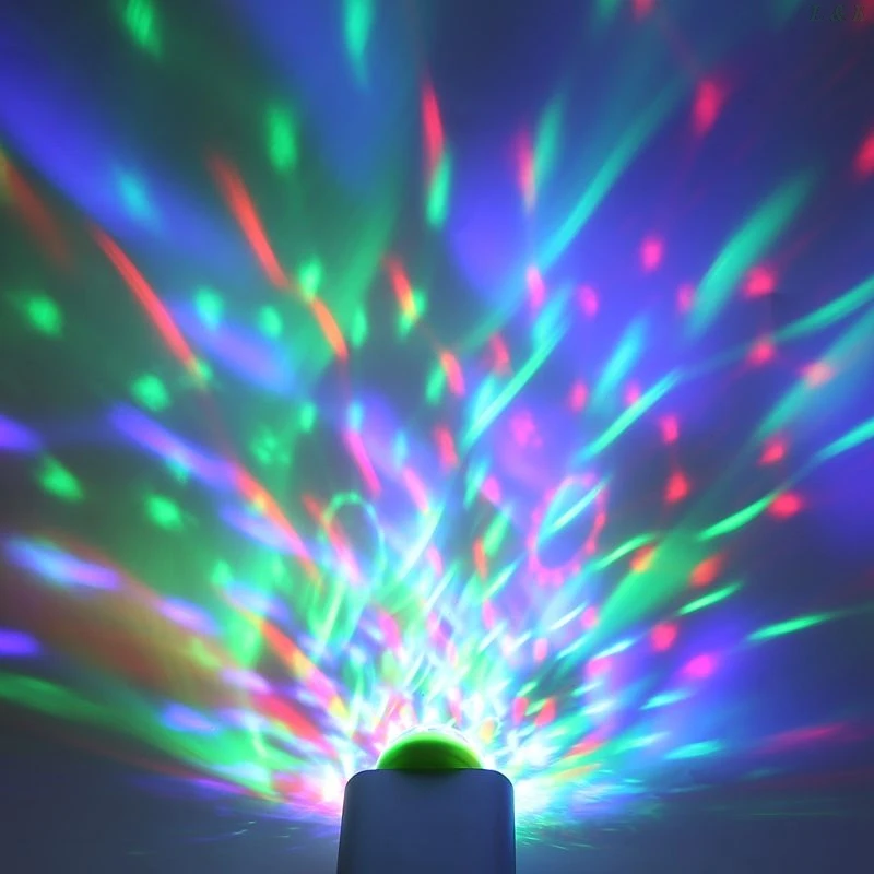 

Mini LED Stage Light Rotating Laser Lighting Lamp USB Interface For Bar Home Party Decoration l29k