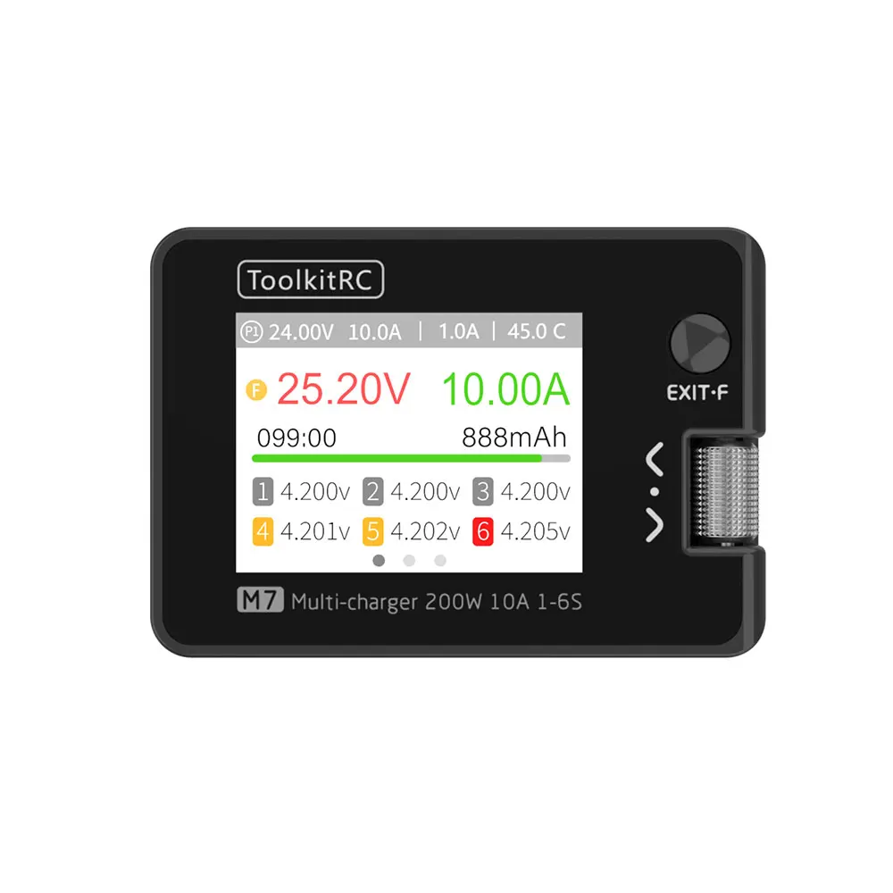 

ToolkitRC M7 200W 10A Voltage Servo Checker & Quick Charger Function DC Balance Charger Discharger for 1-6S Lipo Battery