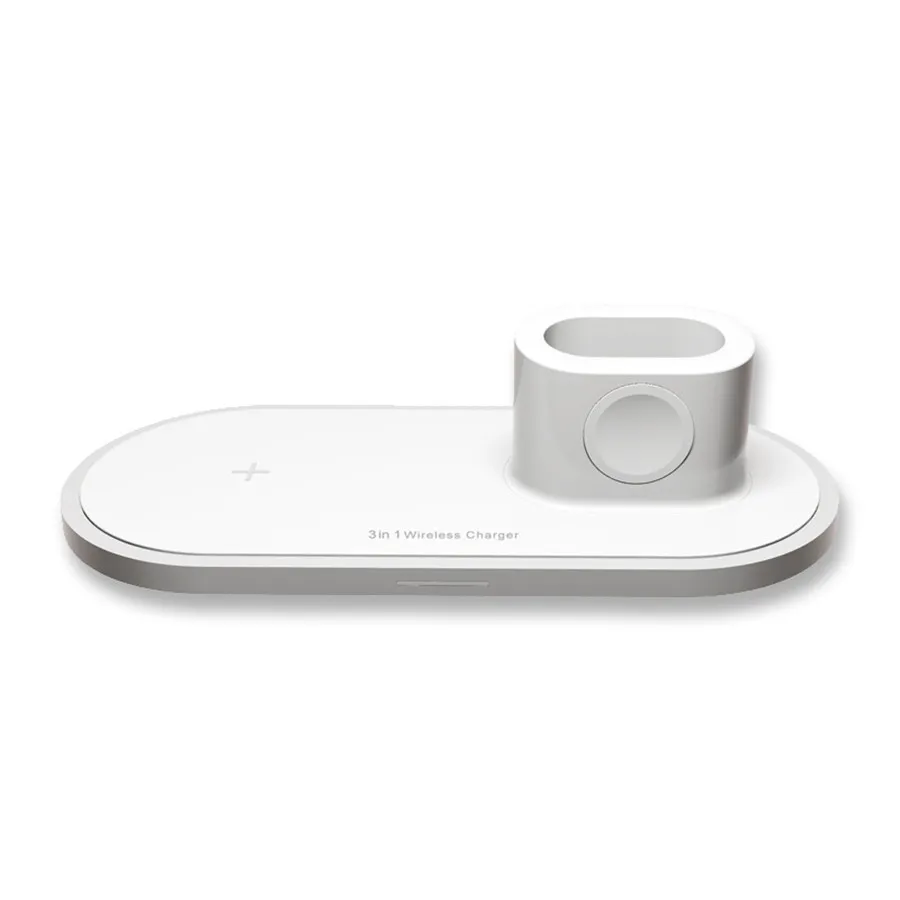 QI TYPE-C быстрая мульти для iPhone Xs Max XR X 8 8Plus телефон Apple AirPods watch беспроводное быстрое зарядное устройство 10 Вт 3 в 1 Подставка для зарядки