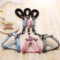 small dog cat harness and leash soft nylon pet walking harness vest basic halter harnesses breakaway polyester blends striped