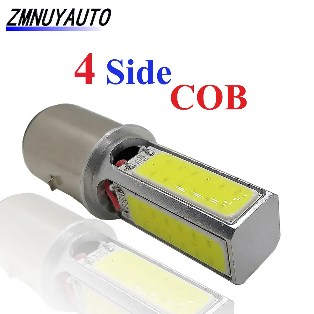 Светодиодный светильник H4 HS1 для мотоцикла P15D H6 BA20D Led Moto COB DRL 12V 6000K супер яркий