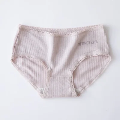 Light purple BZEL Модные женские хлопковые трусы, одноцветные трусики, женское нижнее белье со средней посадкой, женские трусы для девушек, женское нижнее белье, Прямая поставка - Цвет: Light purple