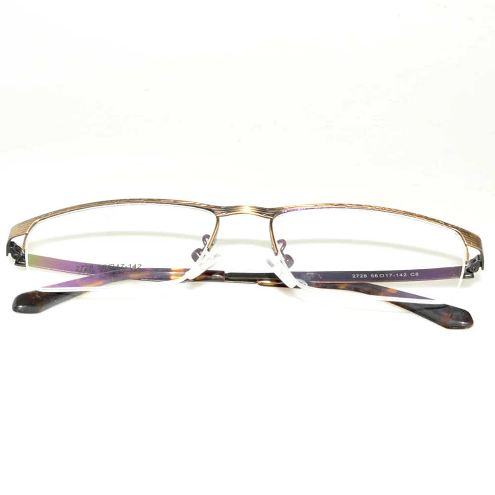 

Custom Made Prescription Glasses Optical Photochromic Myopia Reading Glasses Half-rim Bronze Glasses Frame Eyewear Men Women