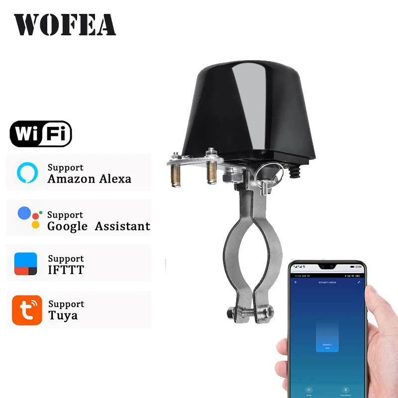 Wofea wifi датчик воды с автоматическим запорным клапаном умная сирена Автоматизация совместима с Alexa - Цвет: wifi Valve