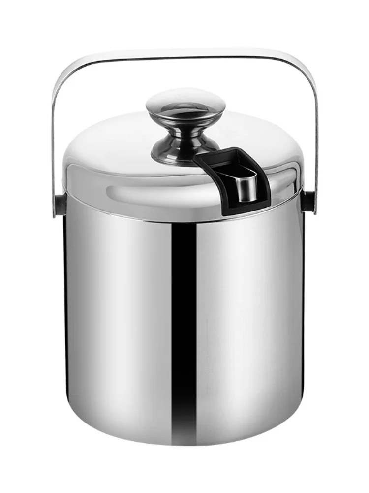 

Ice Bucket Stainless Steel Ice Bucket with Tong and Lid Portable Bar Chilling Beer Cooler Champagne Wine Bucket