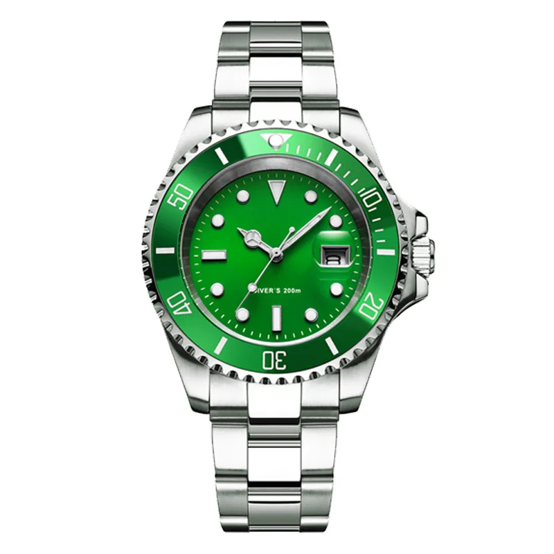 Роскошные Светящиеся Зеленые водонепроницаемые кварцевые часы с календарем для
