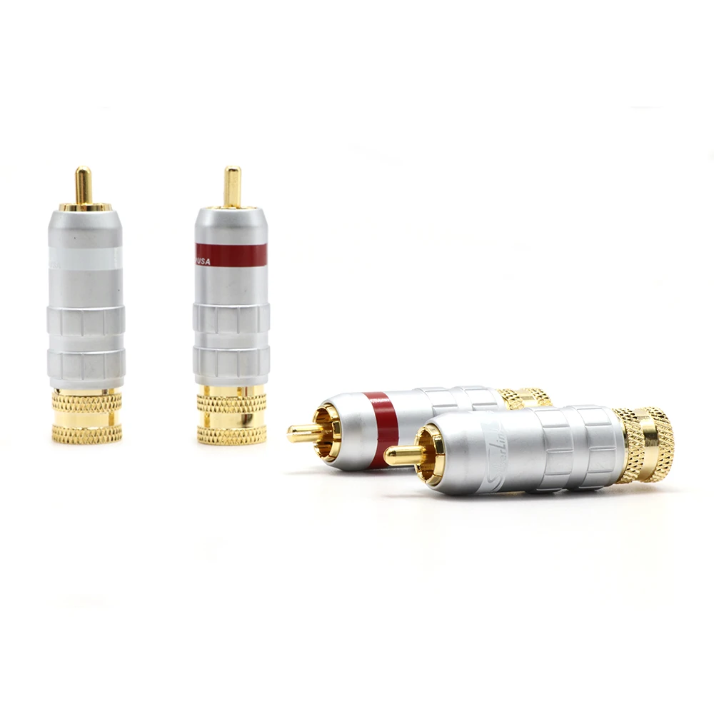 4 шт. позолоченный штекер RCA для припоя из латуни|rhodium plug|rca rhodiumsolder rca connector |