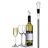 household wine cooler stainless steel wine bottle cooler stick freezer with aerator and pourer for beer whiskey cocktail grapes