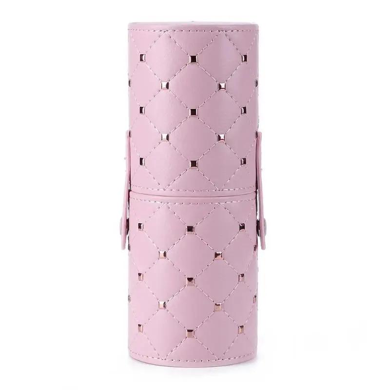 S Pink Модный держатель для кистей для макияжа Чехол из искусственной кожи дорожная подставка для ручек, для хранения косметических кистей кисточки в сумке Органайзер инструменты для макияжа - Цвет: S Pink