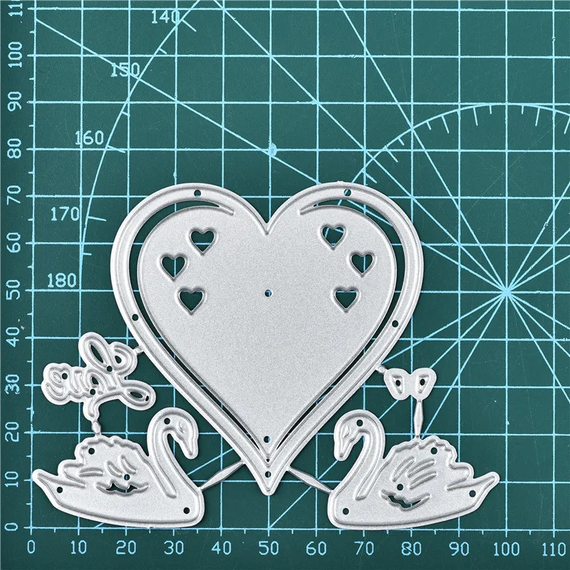 YaMinSanNiO Лебедь любовь металлические режущие штампы для изготовления открыток