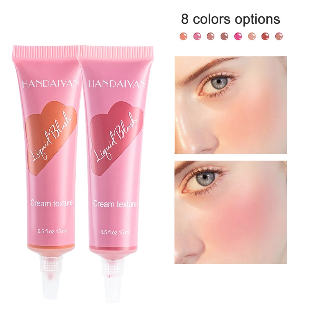 

15ml Liquid Blush Natural Looking Cream Blush Lightweight Blendable Cheek Color Blush Makeup Hose liquid blush Gift for Girls