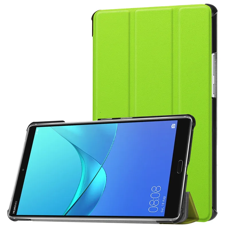Чехол для планшета s для huawei MediaPad M5 8,", чехол с подставкой, Магнитный смарт-чехол, чехол для huawei SHT-W09, защитная оболочка+ ручка для SHT-AL09 - Цвет: green