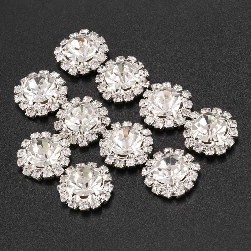 Практичный пуговица с прозрачными стразами плоской задней стороной для