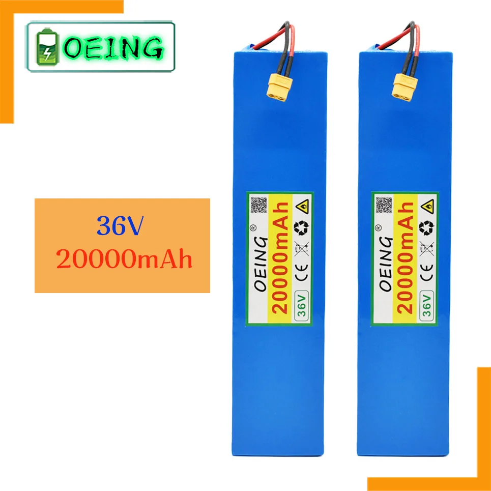 

NEWEST 36V 20Ah 18650 rechargeable lithium battery pack 10S3P 500W high power 20000mAh large capacity with BMS + XT60 plug