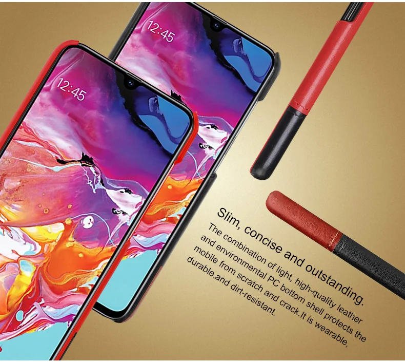 Роскошный лаконичный кожаный чехол для samsung A50 чехол A 50 A70 A50s A 30s чехол A20e A30 Etui для samsung Galaxy A40 чехол A80
