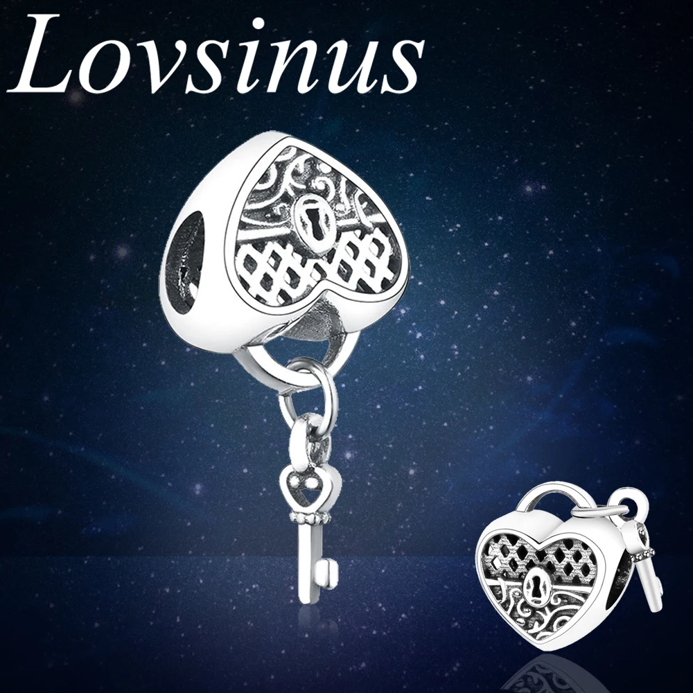 Fit Original Europe Charm Bracelets Authentic 925 Sterling Silver Key to My Heart Dangle For Women Man DIY Jewelry Making | Украшения и