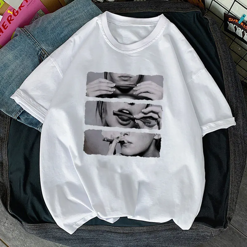 

Summer 2021 Tops Bong Weed T Shirt Kawaii Cartoon T-shirt Funny Graphic Tees Fashion Streetwear Unisex Tshirt Women Harajuku