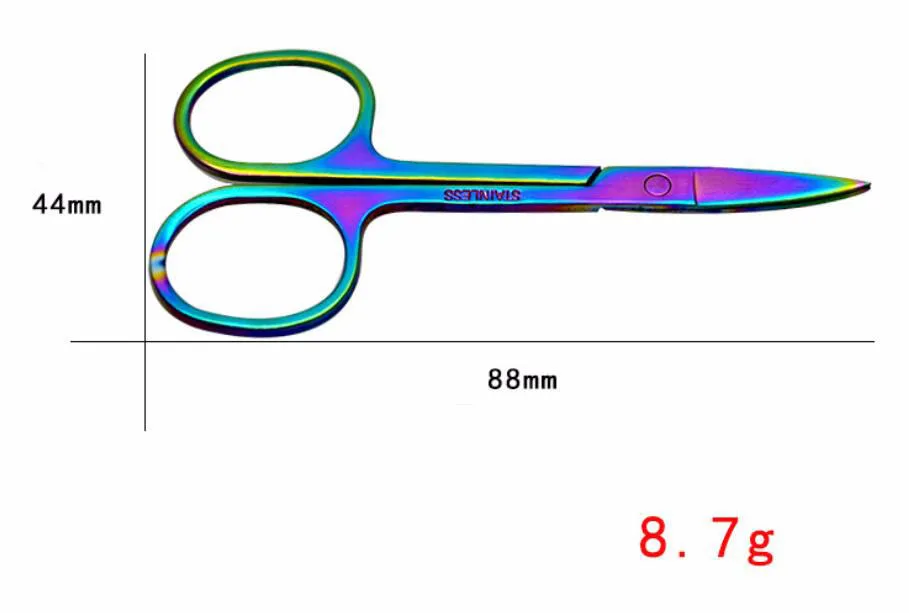 Colorful Scissors Инструменты для макияжа из нержавеющей стали, ножницы для бровей, обрезка волос, ногти для кутикулы, изогнутый педикюр, средство для удаления омертвевшей кожи, ножницы для красоты - Цвет: Colorful Scissors