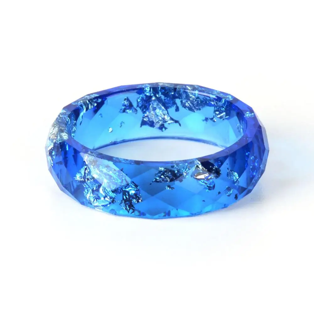 10 цветов фольги внутри кольца из эпоксидной смолы для женщин ручной работы