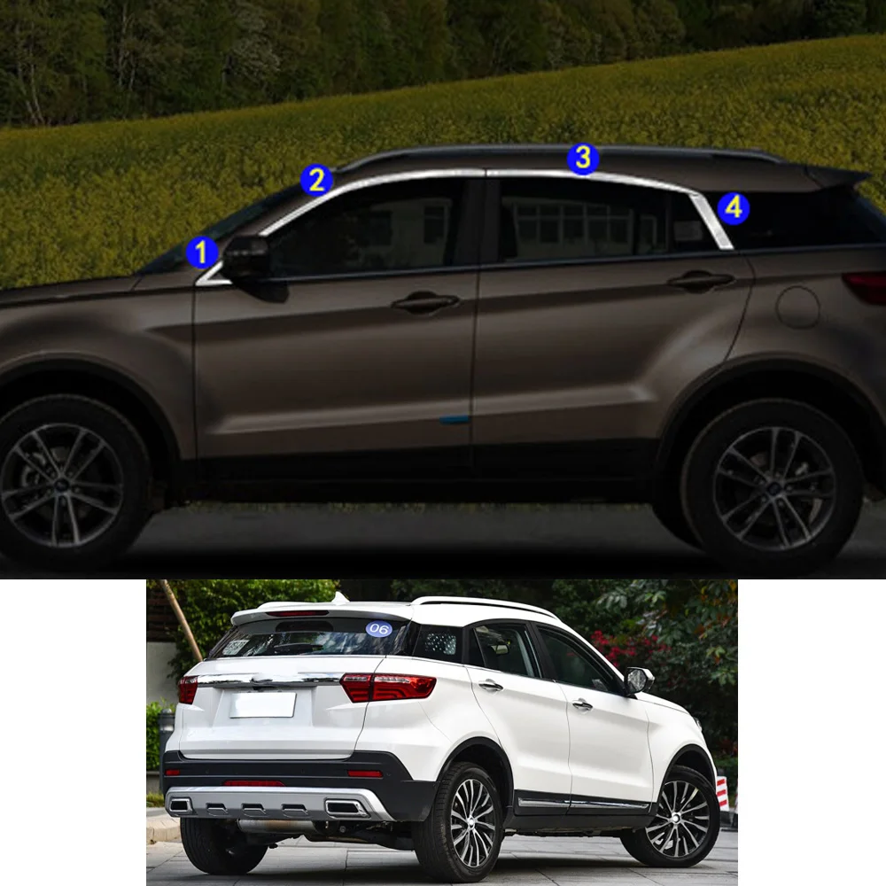 

Наклейка для автомобильного стайлинга Ford District 2019 2020 2021, украшение, столб, окно, средняя полоса, отделка рамы, запчасти капота