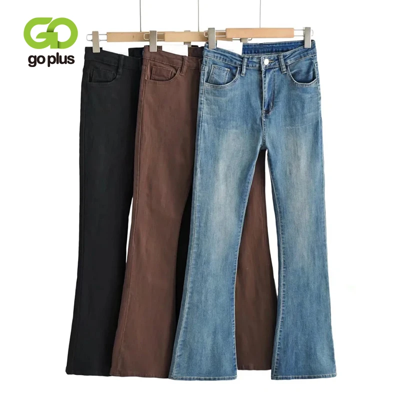 

GOPLUS Y2k Jeans Woman High Waist Flare Black Blue Pants Winter Denim Pantalon Pour Jeans Skinny Femme Taille Haute Hosen Damen