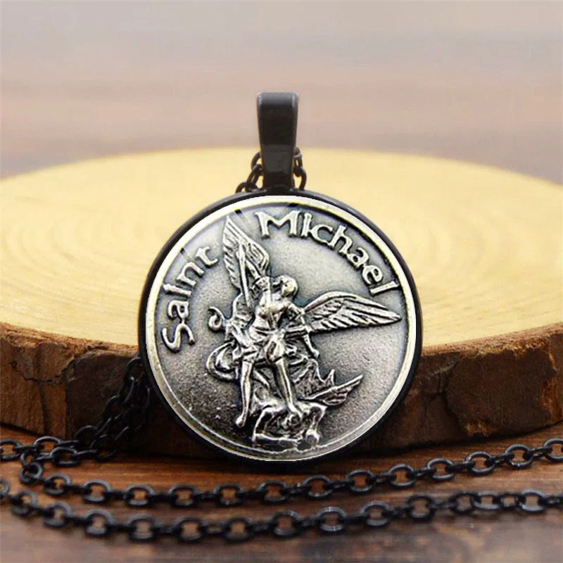 Новинка мужское ожерелье Archangel St.Michael Protect Me Saint Shield защитный Шарм русская подвеска