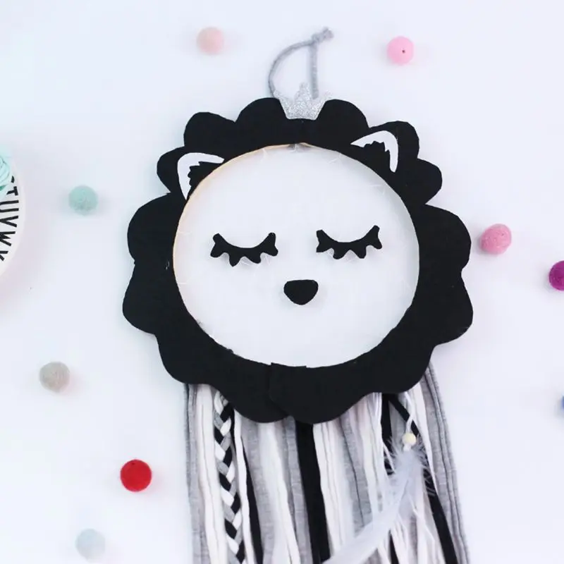 

Cartoon Lion Dream Catcher Home Wall Hanging Decor Pendant Kids Bedroom Ornament H37A