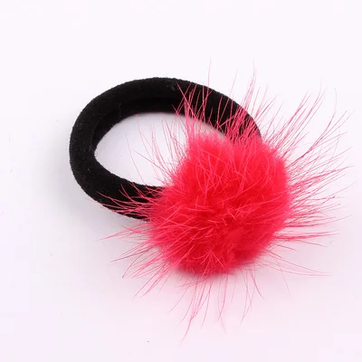 Милые аксессуары для волос девочек Головной убор из меха норки с помпоном