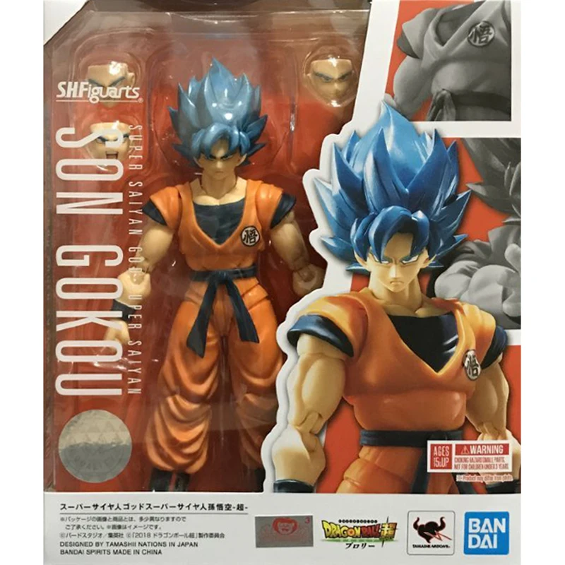 

BANDAI SHF Dragon Ball Z Super Saiyan Blue Son Goku Standing Position PVC Action Figure Collection Model Toy For Kids Gifts