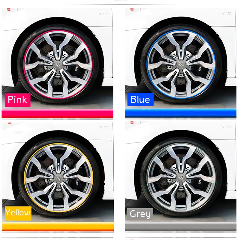 

8M/Roll Car Styling Wheel Rims Protector Decor Strip Rubber Moulding Trim IPA Rimblades Car Vehicle Color Tire Guard Line