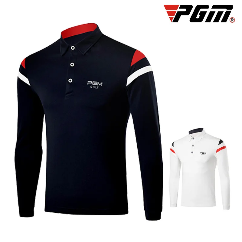 Мужская рубашка для гольфа PGM дышащая футболка с длинным рукавом и отложным