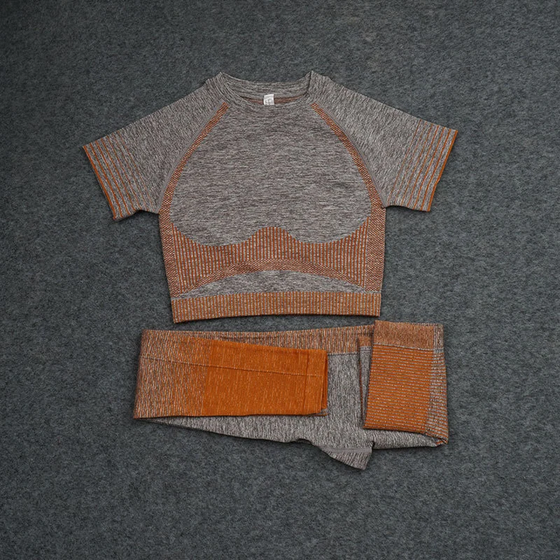 

WOHUADI 2021 Seamless Yoga Set Fitness Sport Suits Sportswear Gym Crop Top High Waist Leggings Workout Clothes For Women