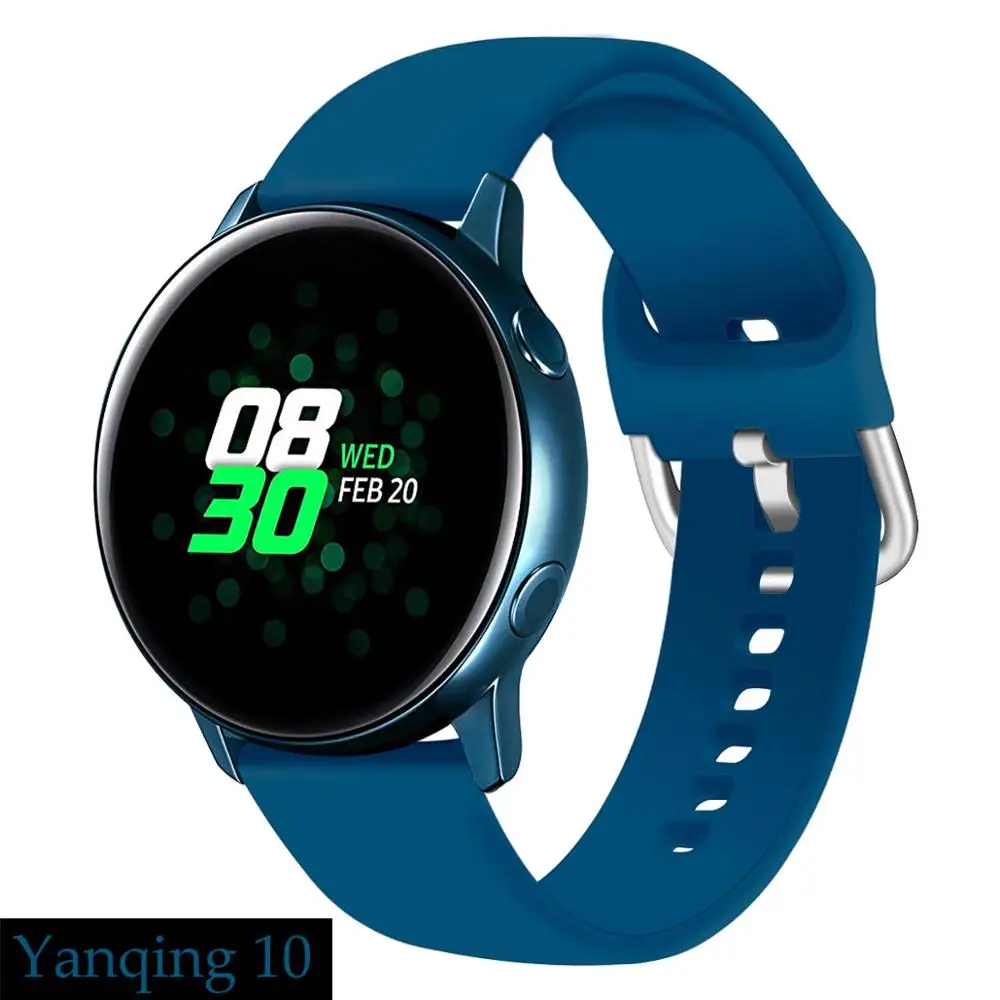 yanqing 10 20 мм/22 мм длина браслета для samsung Galaxy часы Active2/Активный/46 мм/42 мм/ремень Шестерни S3/S2/спортивный силиконовый браслет huawei часы GT - Цвет ремешка: yanqing 10
