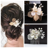 a279 bridal hairpiece comb vintage style bride wedding jewelry hair pin handmade plastic flower bridal side comb princess tiara