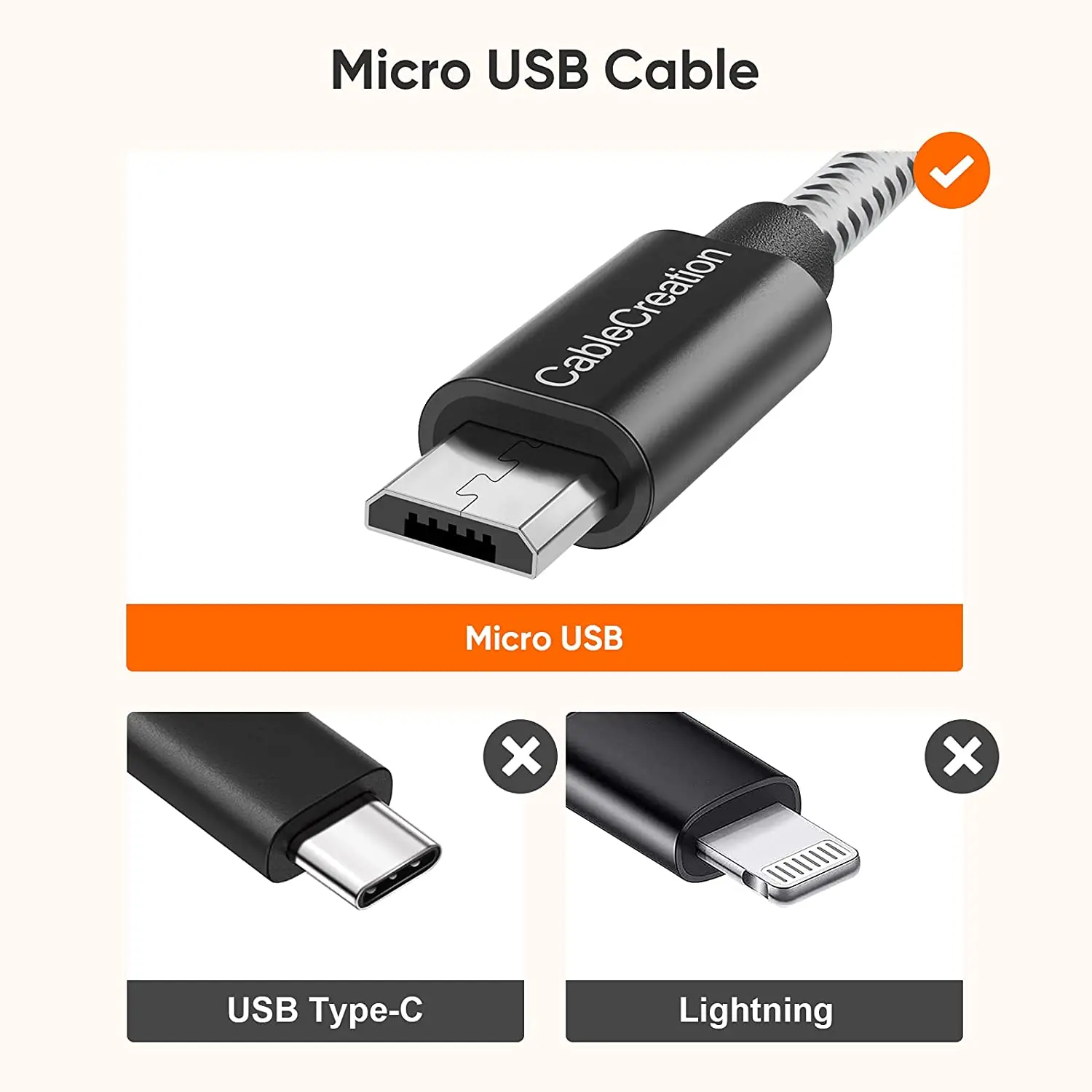 Кабель CableCreation Micro USB 24 AWG кабель для быстрой зарядки Xiaomi TV Stick PS4 Samsung S7 XBox Redmi Note 5 Pro
