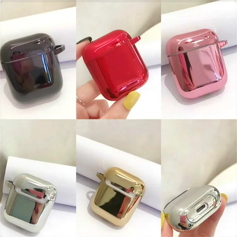 Гальванический мягкий корпус для наушников для airpods чехол Bluetooth Беспроводная Противоударная сумка для зарядки airpod защитный чехол