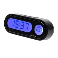 car electronic clock time mini watch auto dashboard clocks luminous thermometer black digital display accessories for car parts