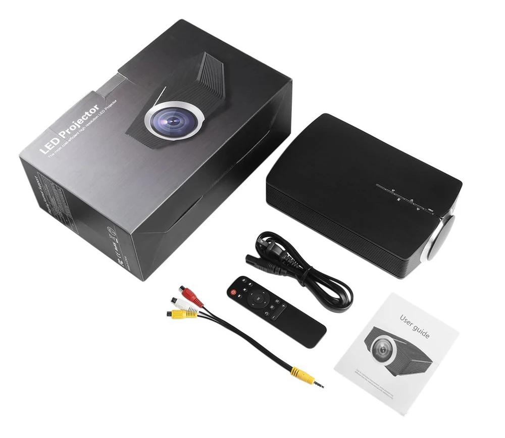 ALSTON YG500 обновленный YG510 мини-проектор 1080P 1800 люмен портативный ЖК-светодиодный проектор домашний кинотеатр USB HDMI 3D проектор бас-динамик