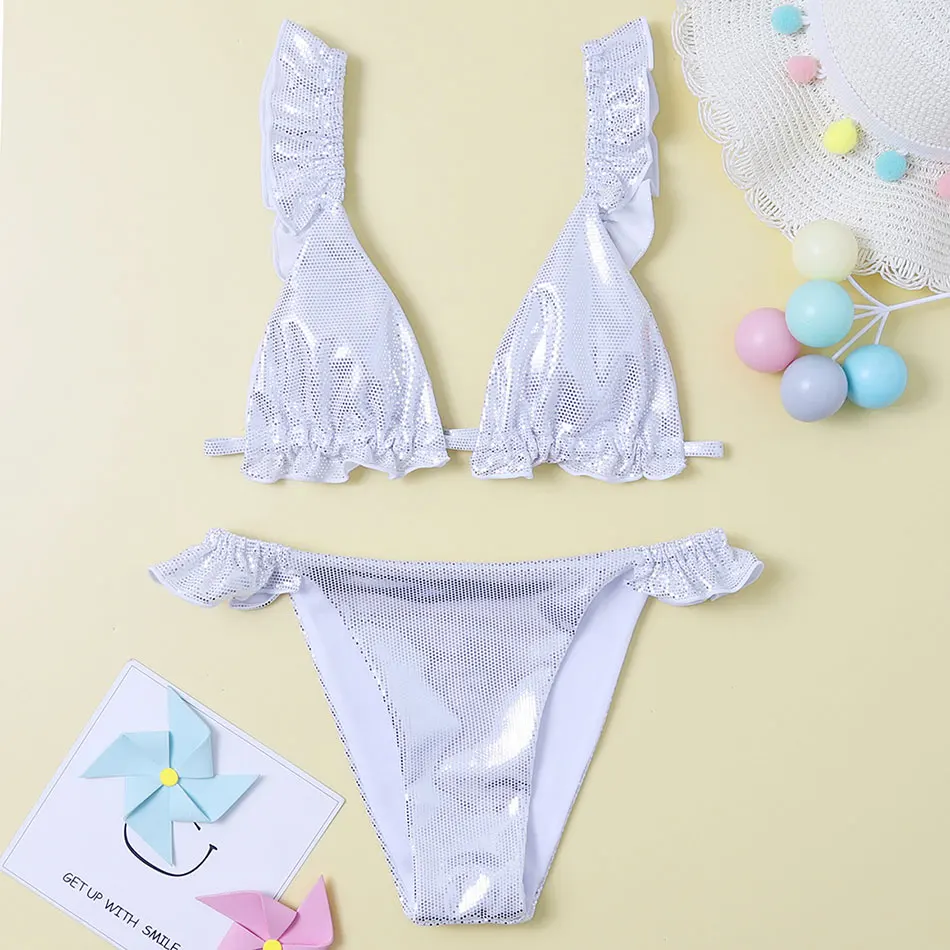 Купальник-бикини с оборками для девочек цвет в ассортименте 1 шт | Спорт и