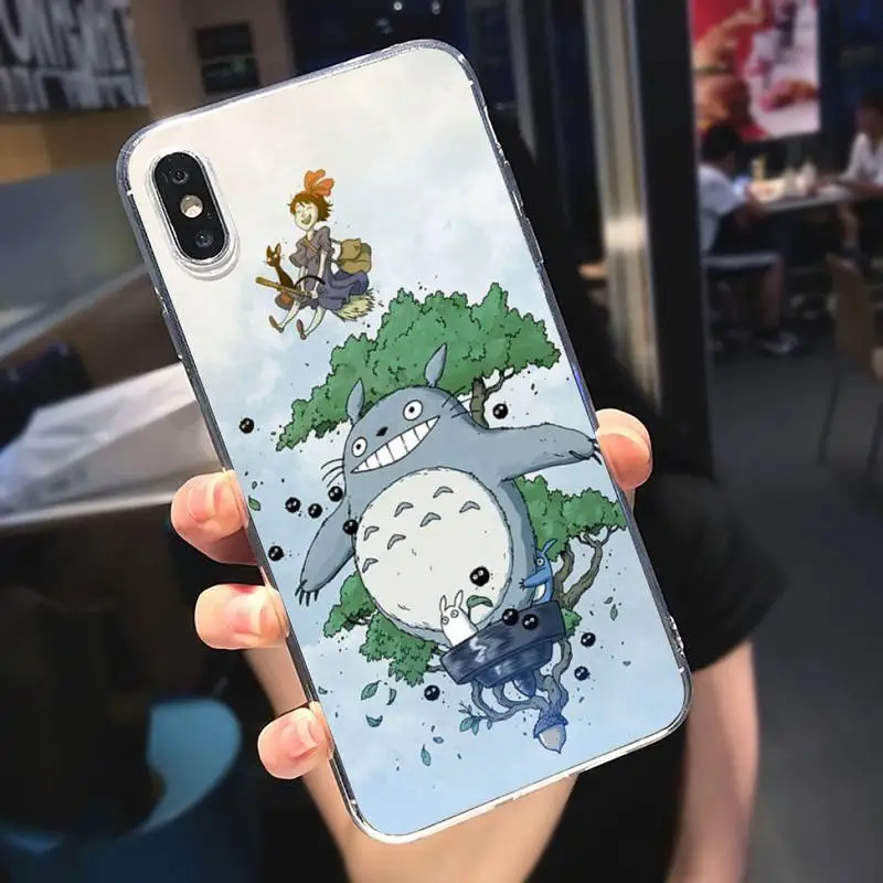 

Anime totoro Spirited Away Phone Case Transparent soft For iphone 5 5s 5c se 6 6s 7 8 11 12 plus mini x xs xr pro max