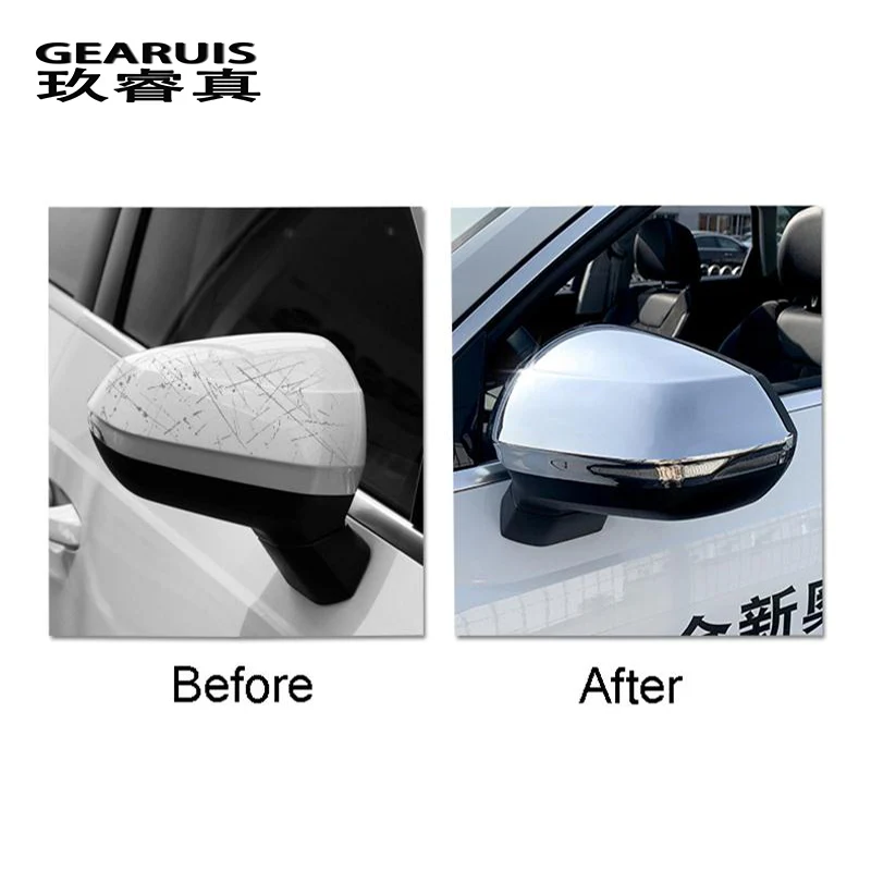 Car styling Carbon fiber for Audi Q3 2019 rearview mirror frame door mirror decoration covers Stickers Trim Auto accessories