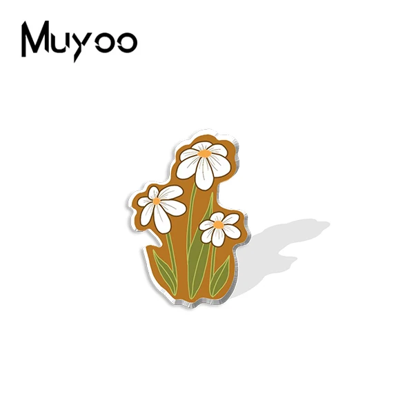Булавки для одежды из эпоксидной смолы с цветами маргаритки и подсолнуха в