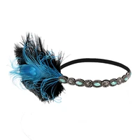 accessories rhinestone beaded sequin hair band 1920s vintage gatsby party headpiece women flapper feather headband