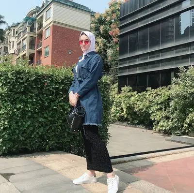 Осенне-весеннее джинсовое пальто Женская кимоно кардиган мусульманская блузка