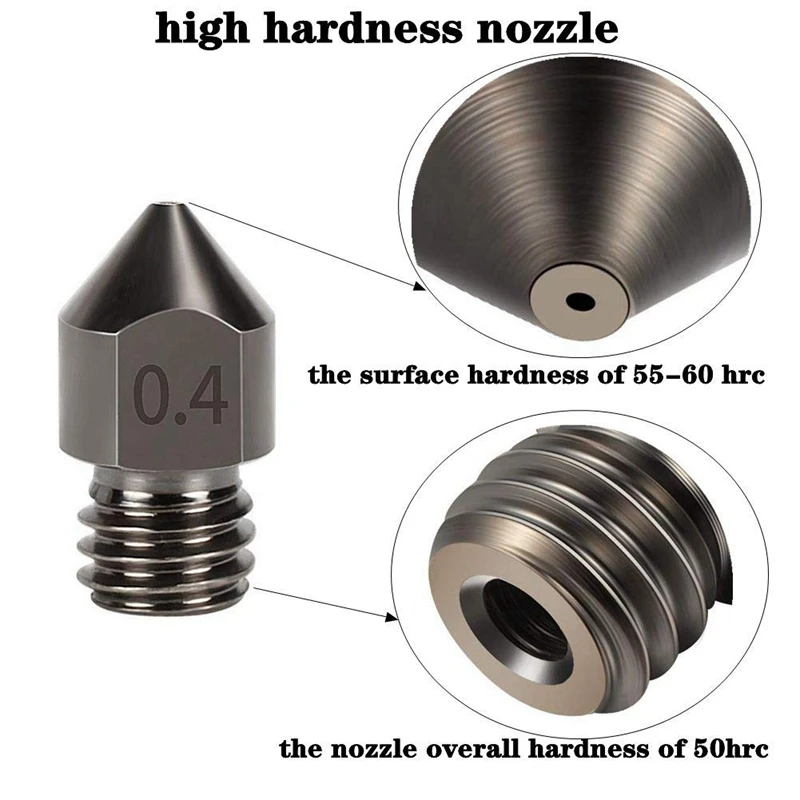 

13 Pcs Mk8 Nozzles 3D Printer Extruder Nozzles Hardened Steel,0.5mm 0.4 mm/1.75 mm 3D Printer Compatible