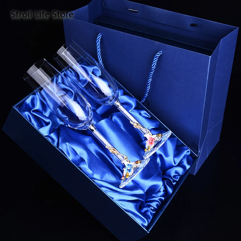 Креативный эмалевый бокал для шампанского хрустальный красного вина Свадебные