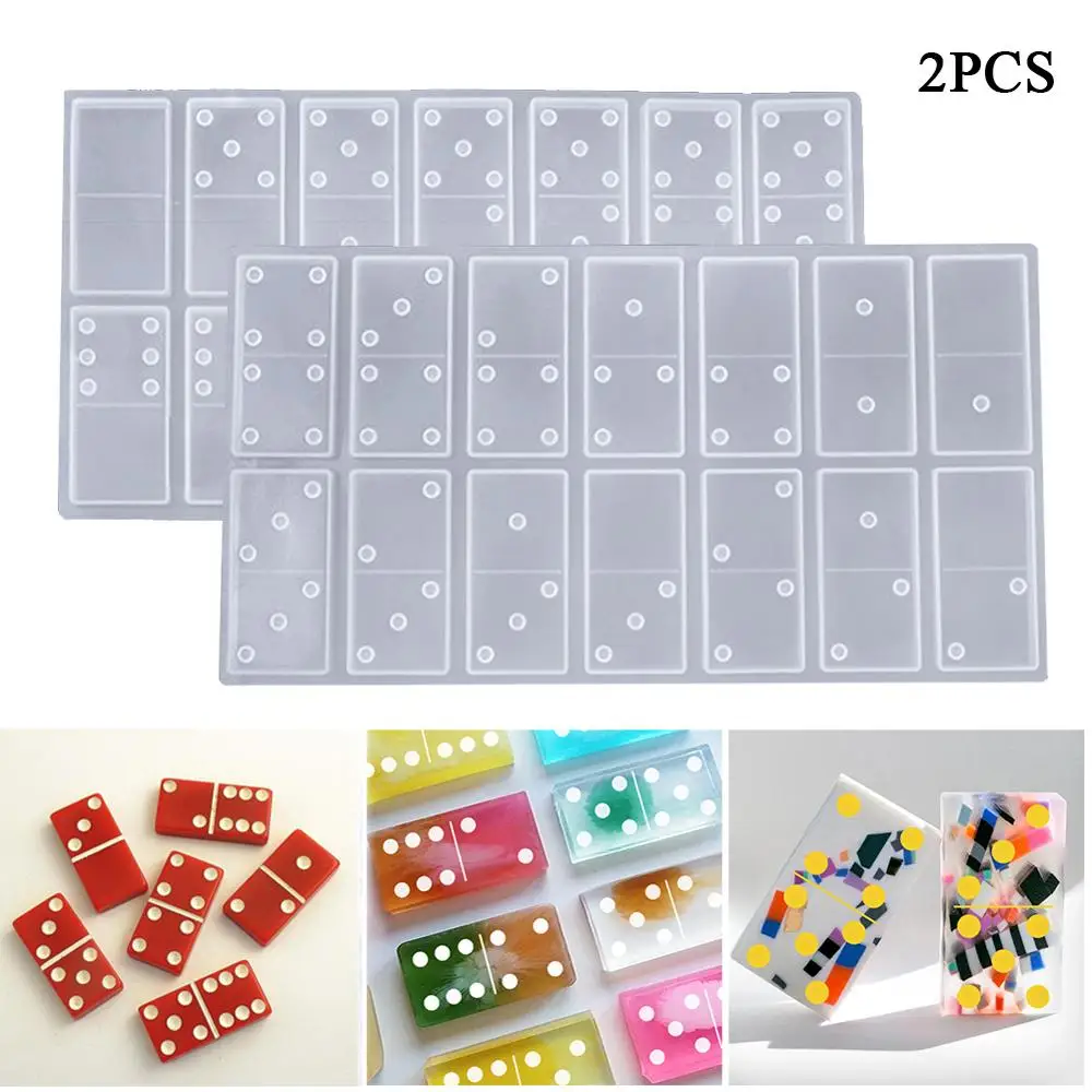 2 шт. формы из смолы mino Domino двойные шесть для эпоксидной силиконовые игр DIY