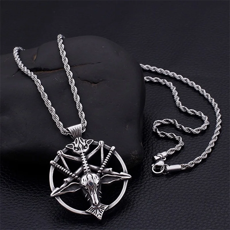 

Viking sheep head pendant necklace fashion accessories stainless steel goat head pendant necklace Viking jewelry