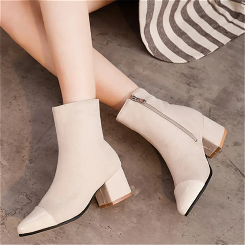 Женские ботильоны большие размеры 34-43 зимние ботинки женские теплые плюшевые |